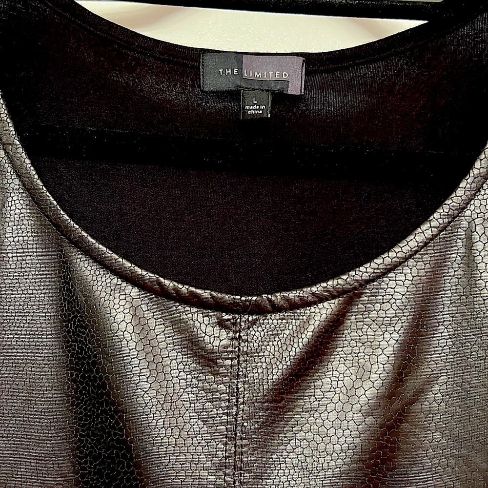 Limited Faux Leather Black Top - Size L - Picture 4 of 5